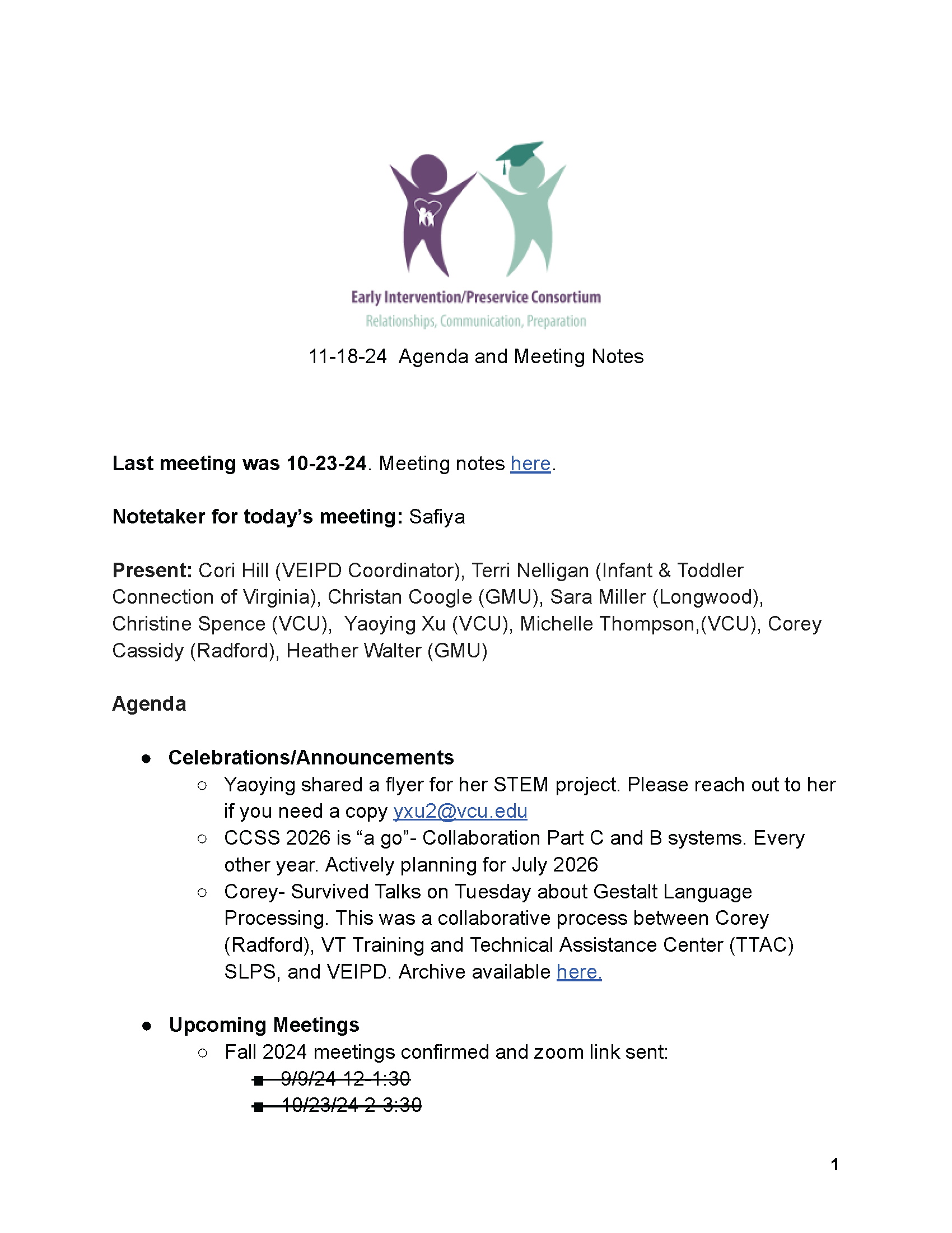 ITC Quarterly Meeting - November 2024