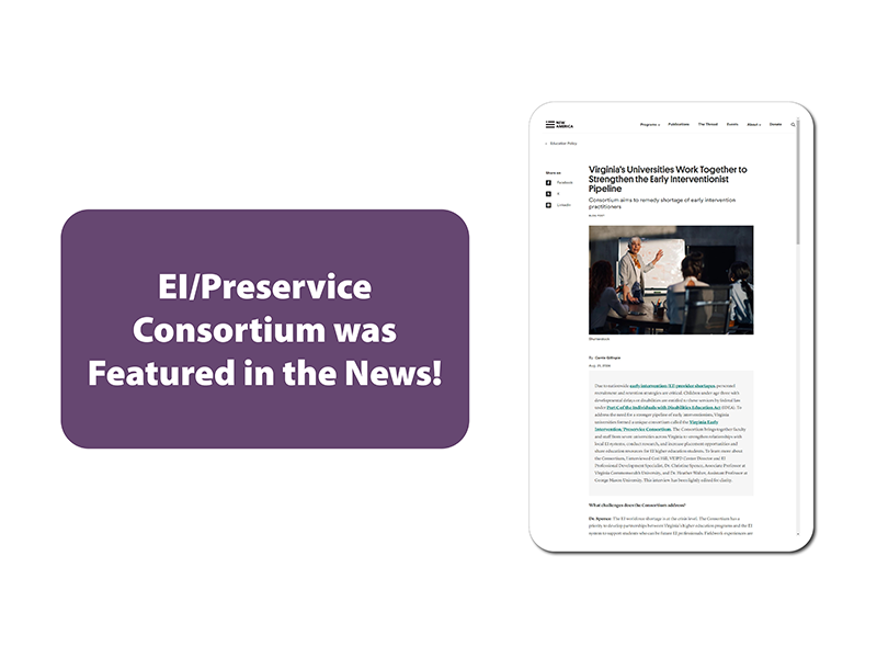 EI/Preservice Consortium was featured in the news!
